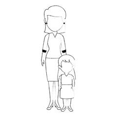 beautiful teacher female with student avatar character