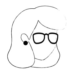 beautiful teacher female head avatar character