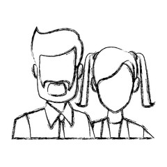 Business couple teamwork icon vector illustration graphic design