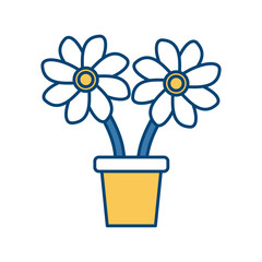 Flowers in vase icon vector illustration graphic design