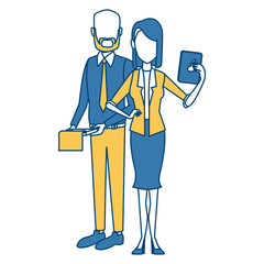 Business couple teamwork icon vector illustration graphic design