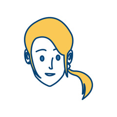 Woman face cartoon icon vector illustration graphic design