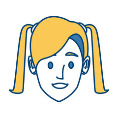 Woman face cartoon icon vector illustration graphic design