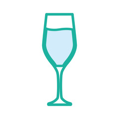 champagne glass icon over white background vector illustration