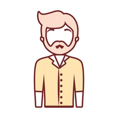 avatar bartender icon over white background vector illustration