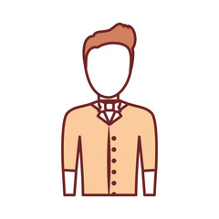 avatar bartender icon over white background vector illustration