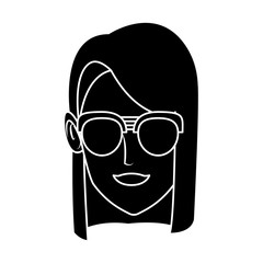 Woman face cartoon icon vector illustration graphic design