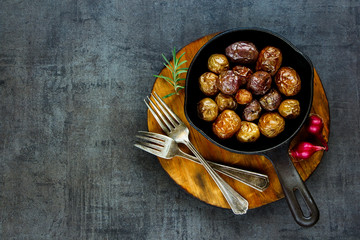 Fried baby potatoes