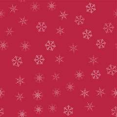 abstract seamless pattern Christmas background of snowflakes on a red. For design of cards, invitations, greeting for the new year.