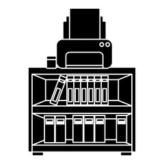 wooden bookcase cabinet icon vector illustration graphic design