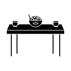 Delicious rice food on desk icon vector illustration graphic design