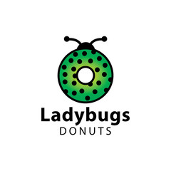 Ladybug donut logo vector