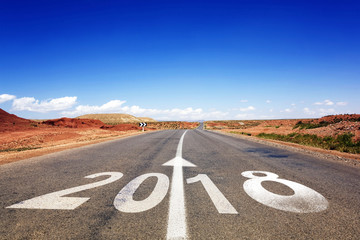2018 New Year celebration on the road asphalt