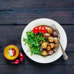 Fried potatoes dinner plate