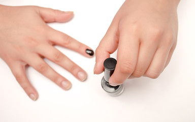 Nail painting in black