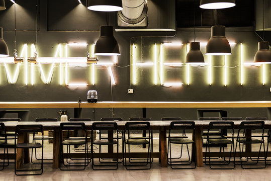 Restaurant design with lights