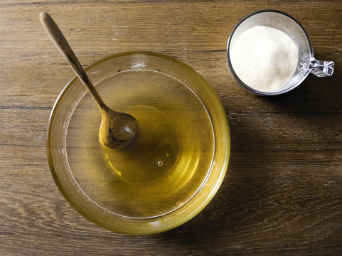 Disolved Gelatin In A Bowl