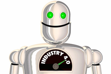 Obraz na płótnie Canvas Industry 4.0 Robot AI Artificial Intelligence Manufacturing 3d Illustration