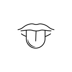 lips tongue line icon. Body part element. Premium quality graphic design. Signs, outline symbols collection, simple thin line icon for websites, web design, mobile app, info graphics