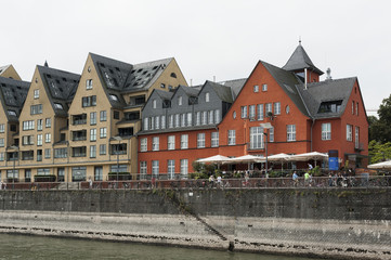COLOGNE, ITALY - SEPTEMBER 11, 2016: Unidentified people and details of the old and beautiful town of Cologne, one of the most popular destinations in the North Rhine Westphalia region, Germany
