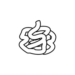 Intestines symbol or icon. Body part element. Premium quality graphic design. Signs, outline symbols collection, simple thin line icon for websites, web design, mobile app, info graphics