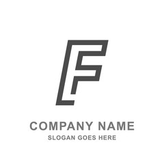 F Letter Simple Geometric Font Logo Icon Vector