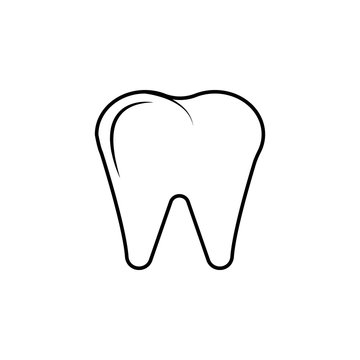 Premium tooth icon or logo in line style. High quality sign and symbol on a white background. Vector outline pictogram for infographic, web design and app development