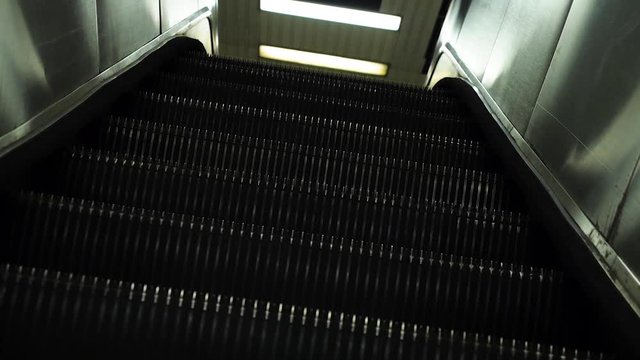 Artsy close up of the escalator in a subway station