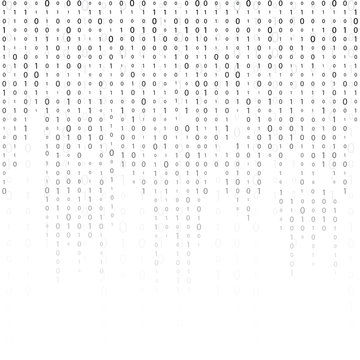 binary code zero one matrix white background. banner, pattern, wallpaper. Vector illustration
