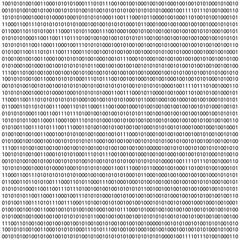 binary code zero one matrix white background. banner, pattern, wallpaper.  illustration