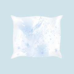 pillow with blue watercolor for interior design. Vector illustration