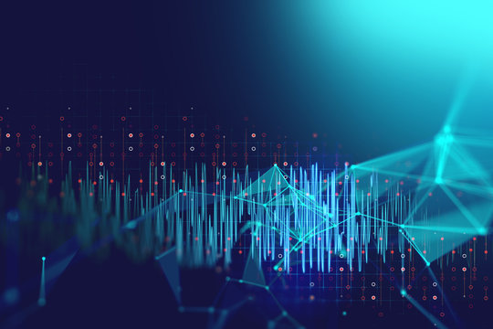 Audio waveform abstract technology background