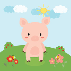 Obraz na płótnie Canvas cute pig vector