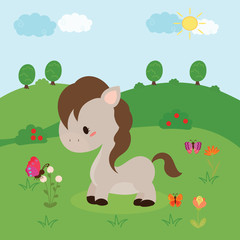 cute horse vector