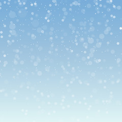 Snow pattern, vector Falling snow vector pattern. White splash on blue background. Winter snowfall texture.