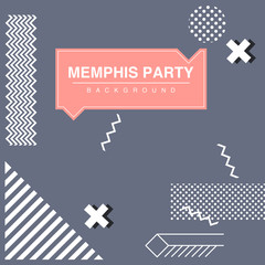 Party background in memphis style
