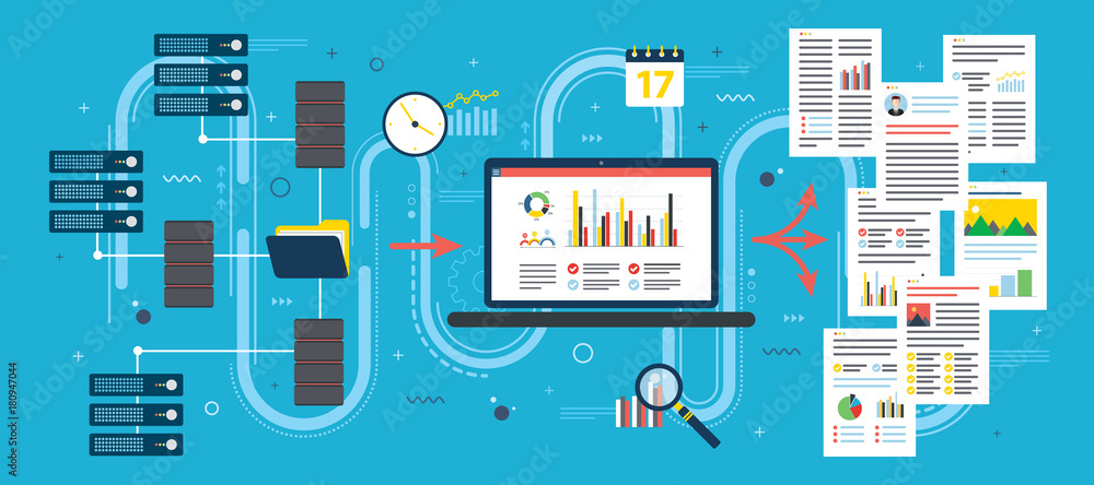 Poster cloud computing devices, data network and business intelligence.