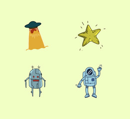 space icons illustration