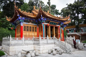 Peel and stick wall murals Monument Beautiful, traditional, wooden pavilion in Chinese Buddhist temple