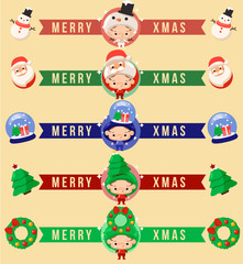 Boy and girl wearing Christmas fancy hat : Vector Illustration