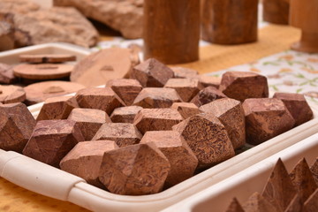 beautiful fossil stone in shop of jaisalmer fort rajasthan india