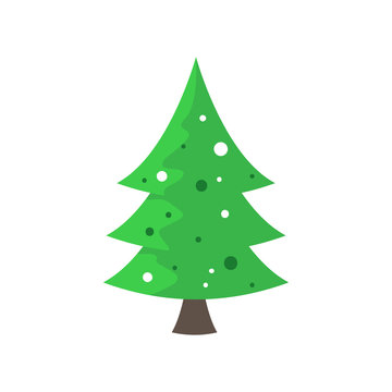 Christmas Tree Illustration. Great for greeting card, banner, web design, poster elements.