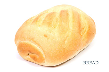 Fresh homemade bread on white background