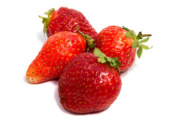 Fresh strawberry on a white background.