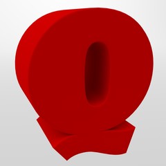 3d rendering. White letters on a light background. Capital letter.