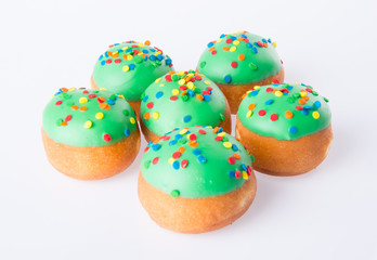 Sweet mini donut on background