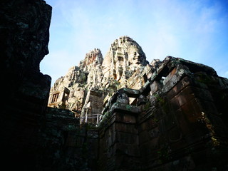 smiley  face in angkor tom