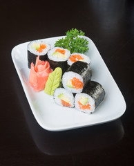 japanese cuisine. sushi on the background