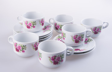 cup sets. cup sets on a background