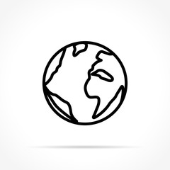 earth icon on white background